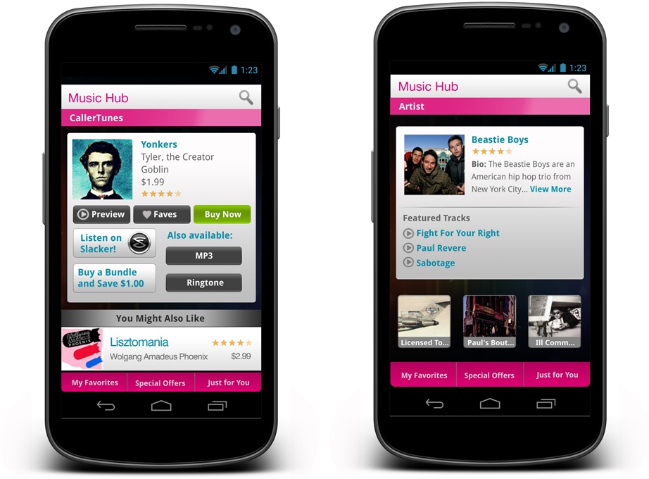 T-Mobile Music Hub Mobile App Design