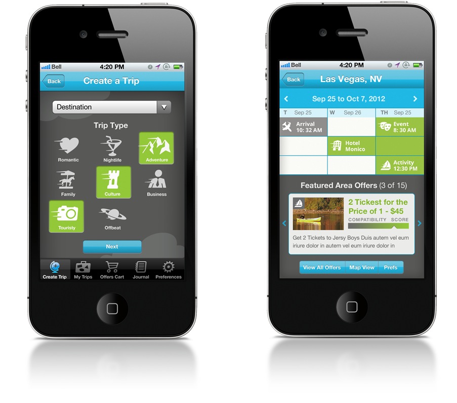 TripCierge iPhone App UX Dashboard